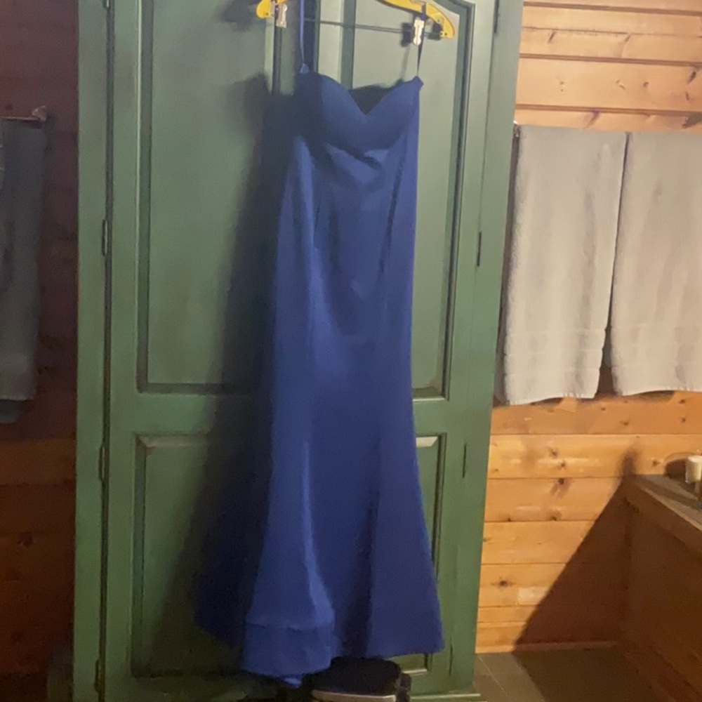 Royal Blue Strapless Prom Gown